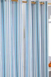 Homescapes New England Stripes Ready Made Blue Curtain Pair - Size: 140 cm width x 229 cm drop