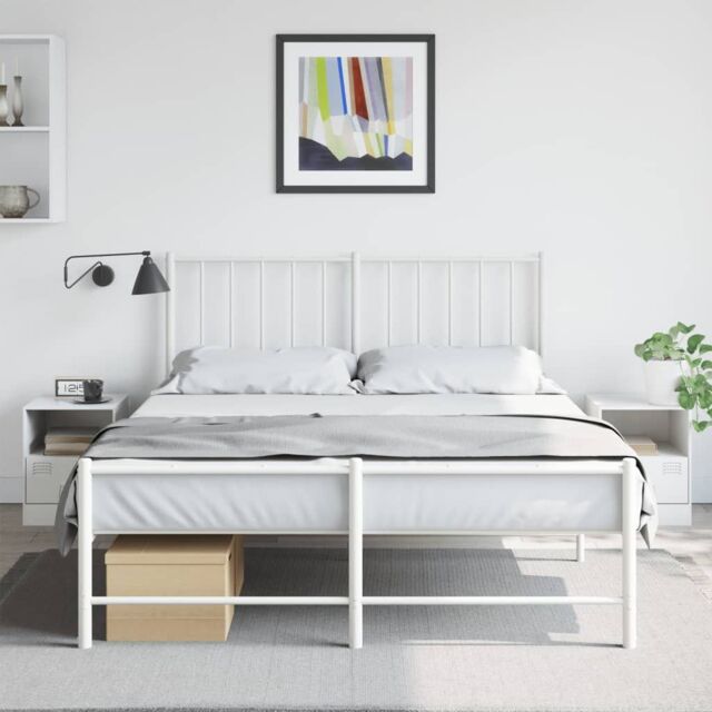 Berkfield Home Bedside Cabinets 2 pcs White 34.5x39x44 cm Steel - image 1