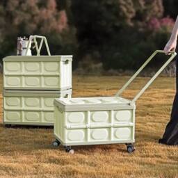 KORVIXA Green Folding Storage Box Cart Camping Trolley Crate - Size: 800mm - thumbnail 4