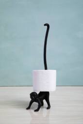 Orsina Fauna Monkey Toilet Roll Holder in Black - thumbnail 4