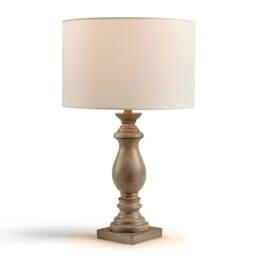 FurnitureboxUK Maurice Grey Turned Wood Style Table Lamp - thumbnail 5