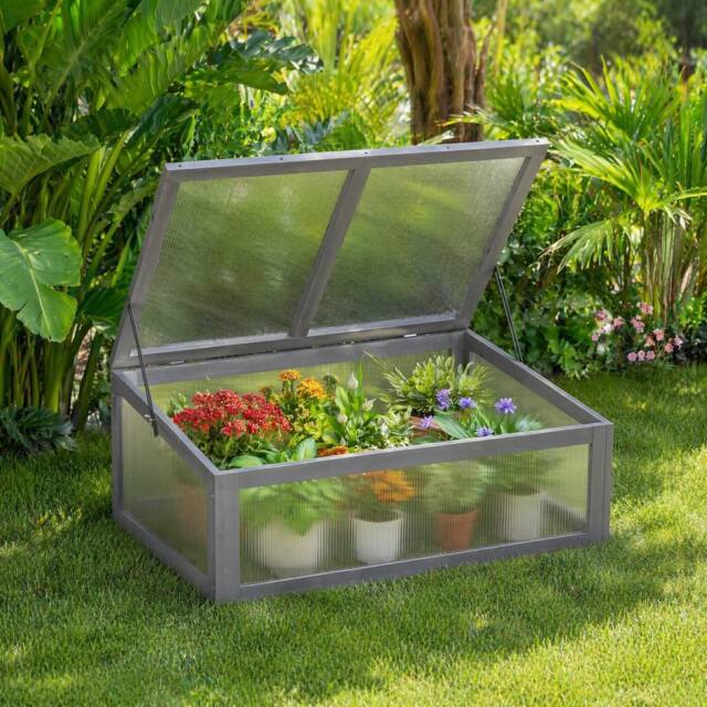 STILVORA Wooden Cold Frame 100 x 65 cm in Grey - image 1