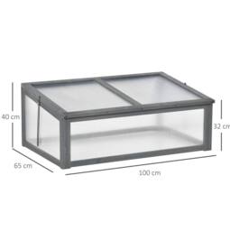 STILVORA Wooden Cold Frame 100 x 65 cm in Grey - thumbnail 3