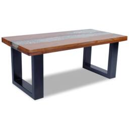 Berkfield Home Luxurious Coffee Table Teak Resin 100x50 cm - thumbnail 7