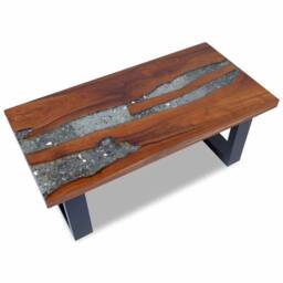 Berkfield Home Luxurious Coffee Table Teak Resin 100x50 cm - thumbnail 3