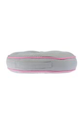 Homescapes Round Cotton Floor Cushion Soft, Comfy & Machine Washable in Mid Grey - thumbnail 2