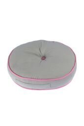 Homescapes Round Cotton Floor Cushion Soft, Comfy & Machine Washable in Mid Grey - thumbnail 3