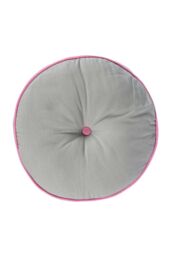Homescapes Round Cotton Floor Cushion Soft, Comfy & Machine Washable in Mid Grey
