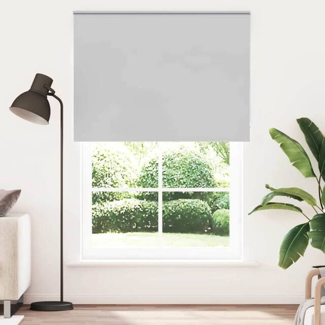 Berkfield Home Roller Blind Blackout Off-White 135x175 cm Fabric Width 131.6 cm… in Grey - image 1