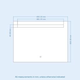 Nes Home 800x600mm LED Bathroom Mirror with Anti-fog Function, Touch Sensor Switch, Cool White Lighting Vertical & Horizontal in Silver - thumbnail 6