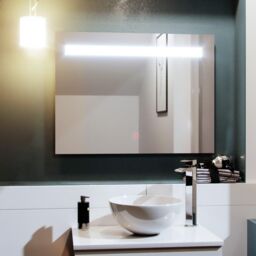 Nes Home 800x600mm LED Bathroom Mirror with Anti-fog Function, Touch Sensor Switch, Cool White Lighting Vertical & Horizontal in Silver - thumbnail 3