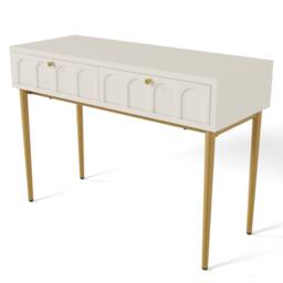Matteo Dressing Table With 2 Drawers, Chest Of Drawers in Cream - Size: 100 cm x 80 cm - thumbnail 3