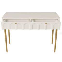Matteo Dressing Table With 2 Drawers, Chest Of Drawers in Cream - Size: 100 cm x 80 cm - thumbnail 6