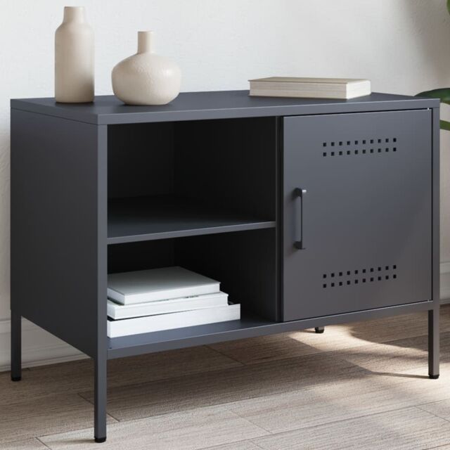 Berkfield Home TV Cabinet Anthracite 68x39x50.5 cm Steel in Black - image 1