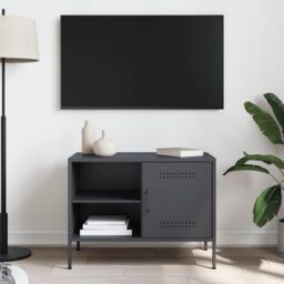 Berkfield Home TV Cabinet Anthracite 68x39x50.5 cm Steel in Black - thumbnail 3