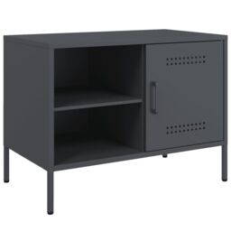 Berkfield Home TV Cabinet Anthracite 68x39x50.5 cm Steel in Black - thumbnail 2