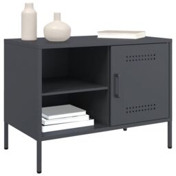 Berkfield Home TV Cabinet Anthracite 68x39x50.5 cm Steel in Black - thumbnail 4