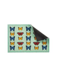 Artsy Mats Butterfly Pattern Indoor Washable Doormat 60x40cm in Light Green - Size: 40 cm x 60 cm - thumbnail 3