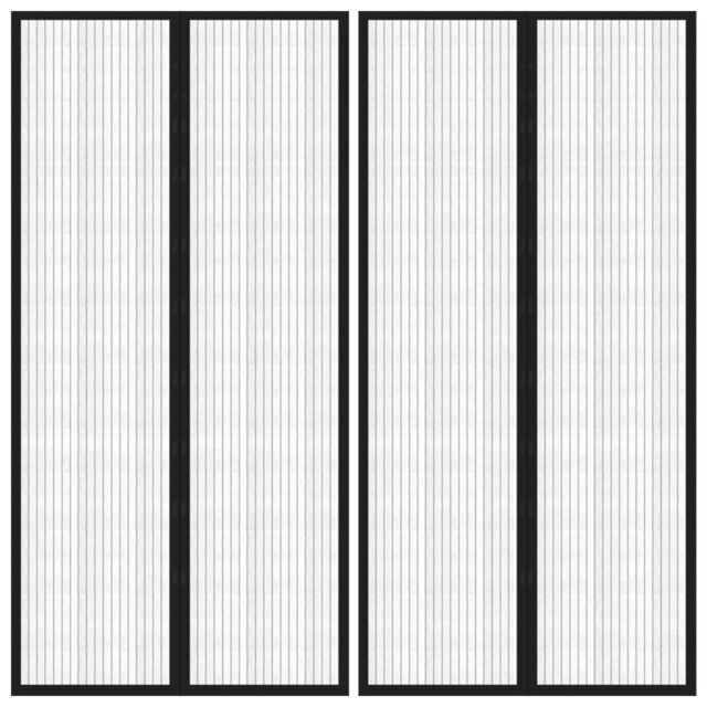 Berkfield Home Insect Door Curtains 2 pcs with Magnet Blocks Black 220x100 cm - image 1