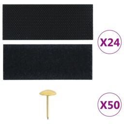 Berkfield Home Insect Door Curtains 2 pcs with Magnet Blocks Black 220x100 cm - thumbnail 3