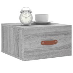 Berkfield Home Wall-mounted Bedside Cabinet Grey Sonoma 35x35x20 cm - Size: 35 x 35 x 20 cm - thumbnail 3