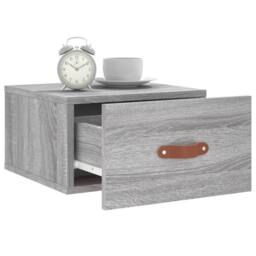 Berkfield Home Wall-mounted Bedside Cabinet Grey Sonoma 35x35x20 cm - Size: 35 x 35 x 20 cm - thumbnail 4
