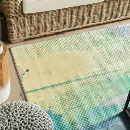 Wyld and Coco Abstract Watercolour Area Rug Multicolour 140 x 200cm Polyester - Size: 140 cm x 200 cm - thumbnail 1