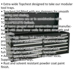 Loops 1265 x 435 x 490mm BLACK 10 Drawer Topchest Tool Chest Lockable Storage Cabinet - thumbnail 2
