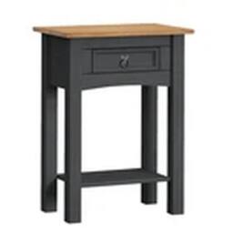 EONLION Solid Pine 1 Drawer Hall Console Table With Charcoal Finish in Grey - thumbnail 3