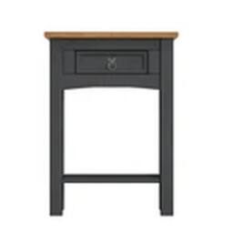 EONLION Solid Pine 1 Drawer Hall Console Table With Charcoal Finish in Grey - thumbnail 4