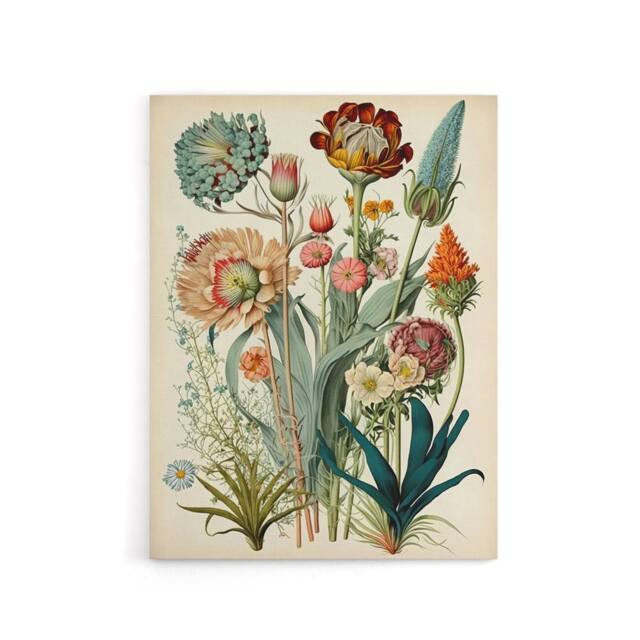 "Artery8 Ernst Haeckel Inspired Wildflowers Canvas Wall Art Print - Size: W18"" x H24""" - image 1