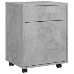 Berkfield Home Rolling Cabinet Concrete Grey 45x38x54 cm Engineered Wood - Size: 45 x 38 x 54 cm - thumbnail 3