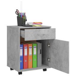 Berkfield Home Rolling Cabinet Concrete Grey 45x38x54 cm Engineered Wood - Size: 45 x 38 x 54 cm - thumbnail 7