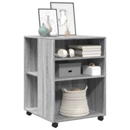 Berkfield Home Side Table with Wheels Grey Sonoma 55x60x78 cm Engineered Wood - Size: 55 x 60 x 78 cm - thumbnail 3