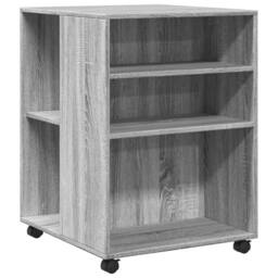 Berkfield Home Side Table with Wheels Grey Sonoma 55x60x78 cm Engineered Wood - Size: 55 x 60 x 78 cm