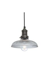 Industville Brooklyn Glass Dome Pendant, 8 Inch, Pewter Holder in Dark Grey - thumbnail 1