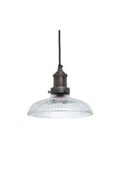 Industville Brooklyn Glass Dome Pendant, 8 Inch, Pewter Holder in Dark Grey - thumbnail 3