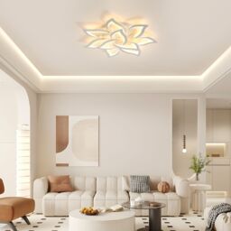 Pheashine Modern LED Ceiling Light, 60W, 220V, 3000K Warm Light, 80cm, Indoor in White - thumbnail 7