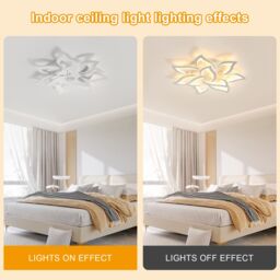Pheashine Modern LED Ceiling Light, 60W, 220V, 3000K Warm Light, 80cm, Indoor in White - thumbnail 2