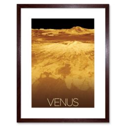 "Artery8 Wall Art Print NASA Our Solar System Venus Planet Sapas Mons Artwork Framed 9X7 Inch in Brown - Size: W7"" x H9""" - thumbnail 1