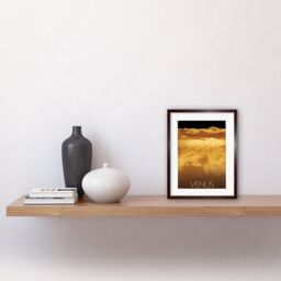 "Artery8 Wall Art Print NASA Our Solar System Venus Planet Sapas Mons Artwork Framed 9X7 Inch in Brown - Size: W7"" x H9""" - thumbnail 2