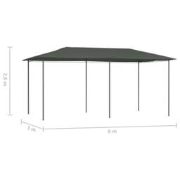 Berkfield Home Gazebo 3x6x2.6 m Anthracite 160 g/m ² in Charcoal - thumbnail 4
