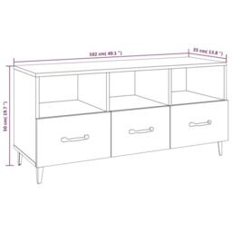Berkfield Home TV Cabinet White 102x35x50 cm Engineered Wood - Size: 102 x 35 x 50 cm - thumbnail 8