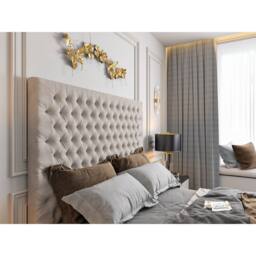 KDMD Capella Upholstered Soft Velvet Pebble TV Bed Frame in Light Sand - Size: Single - thumbnail 3