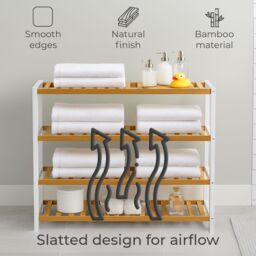 Neo 4 Tier Bamboo Wooden Shoe Storage in Natural White - thumbnail 5
