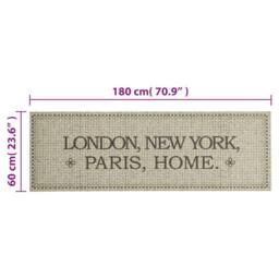 Berkfield Home Kitchen Rug Washable Capital Home 60x180 cm Velvet in Taupe - thumbnail 5