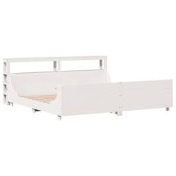 Berkfield Home Sleek Bed Frame without Mattress White 180x200 cm Super King Soli - thumbnail 1