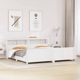 Berkfield Home Sleek Bed Frame without Mattress White 180x200 cm Super King Soli - thumbnail 2