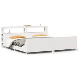 Berkfield Home Sleek Bed Frame without Mattress White 180x200 cm Super King Soli - thumbnail 3