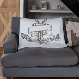 Benjamin Tate Design Drawn Anchors Blanket in Natural - Size: 120 cm x 150 cm - thumbnail 2